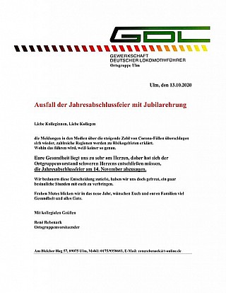 Ausfall Jahresabschluss Aushang